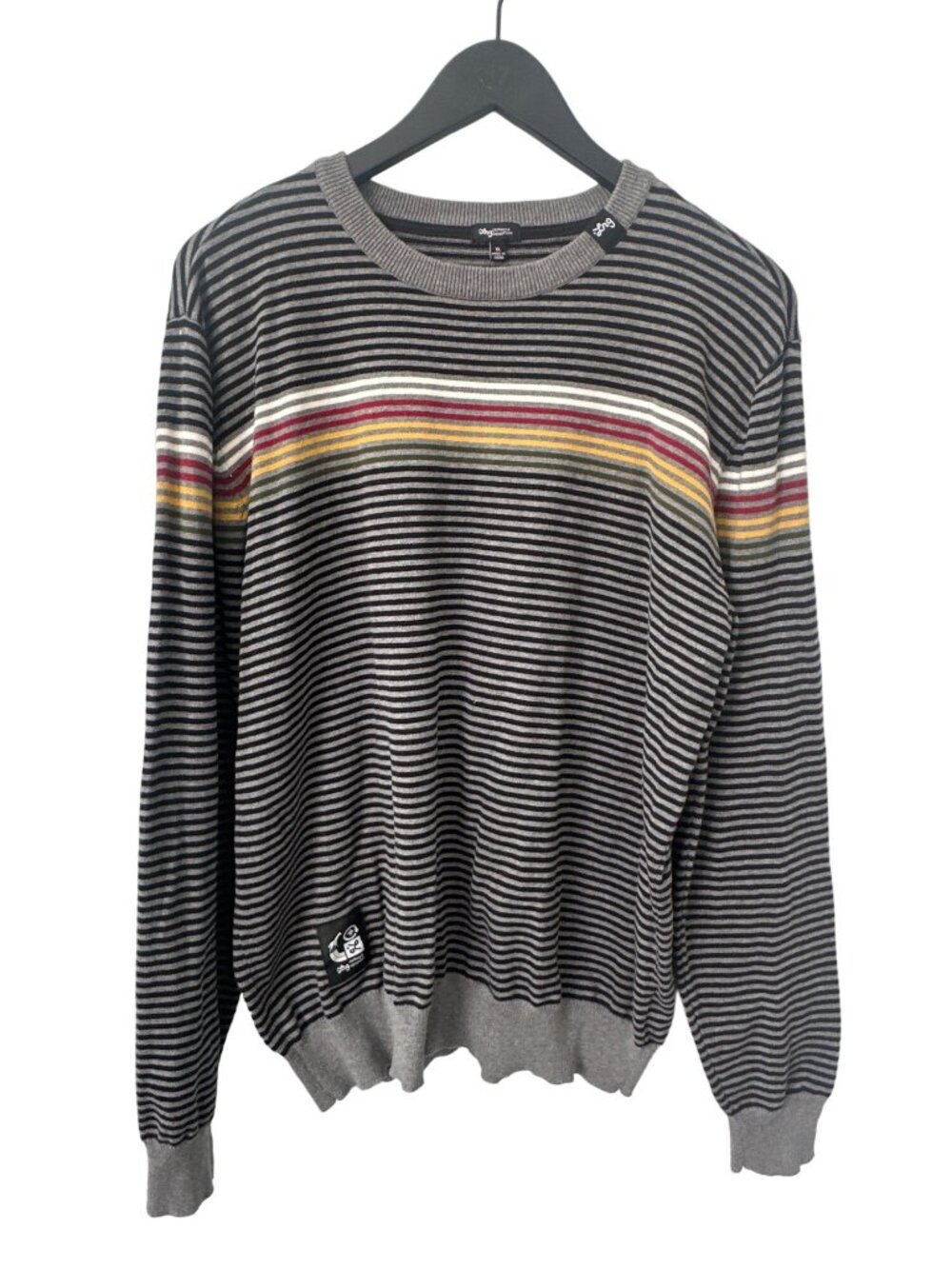 LRG Clothing and Equipment Ragga Champ Crewneck Sweater Mens XL Gray Black Cozy